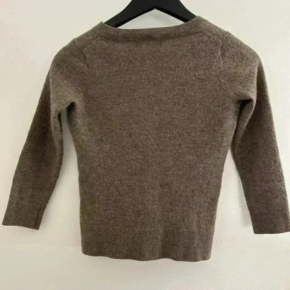 Banana Republic Merino Wool Women's Knit Sweater Brown V Neck Size S - Picture 2 of 6